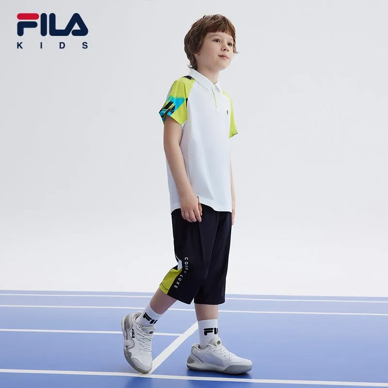 (130-170cm) FILA KIDS ART IN SPORTS PERFORMANCE TENNIS Boy's Knit Pants in Navy