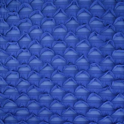 2 YD PC-Cobalt Blue Scallop Ruffle Knit Fabric