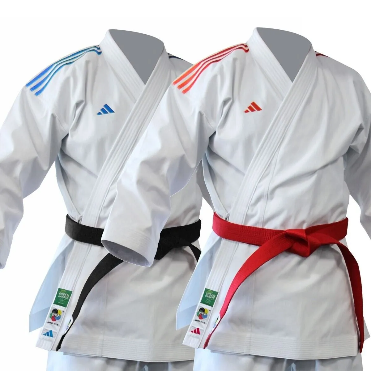 adidas WKF 14oz Karate Uniform Japanese Cut Kata Tournament Gi Red Blue Suit