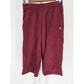 Baleaf Womens Sz S Cropped Pull On Athletic Pants Burgundy Red