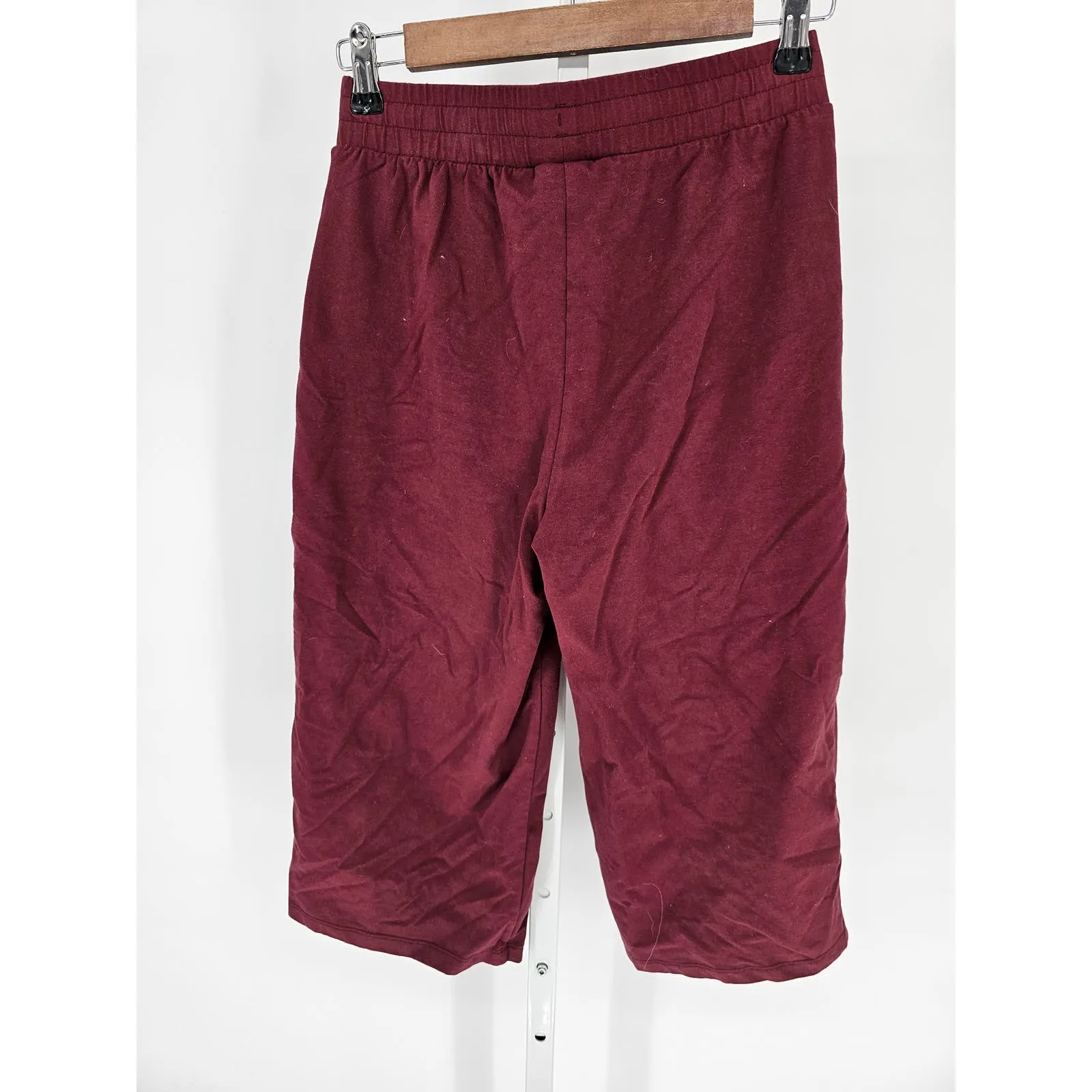 Baleaf Womens Sz S Cropped Pull On Athletic Pants Burgundy Red