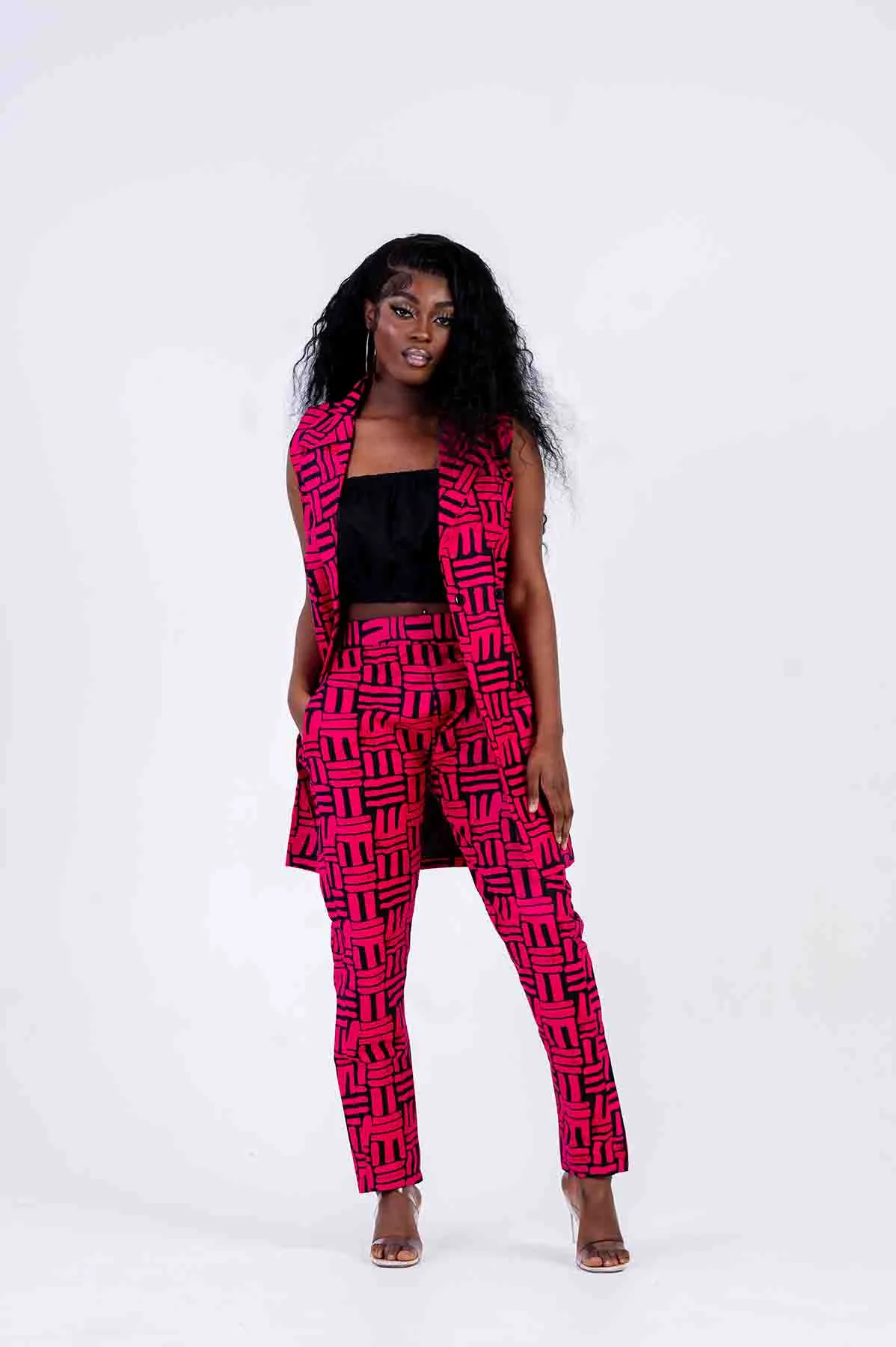 Bibi Ankara High Waisted Trouser | Pink African Print