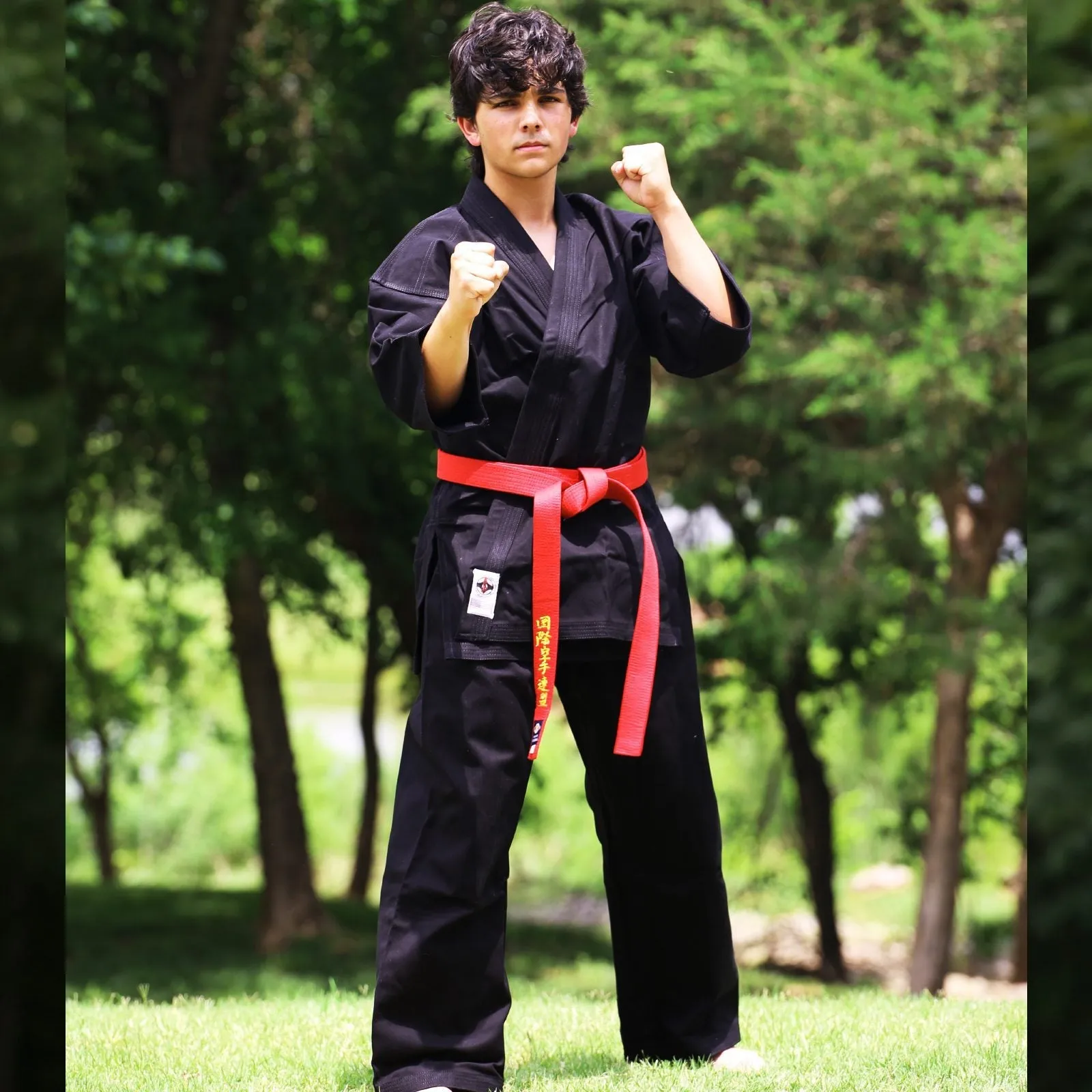 BLACK KARATE UNIFORM 100% COTTON CANVAS -14-OZ