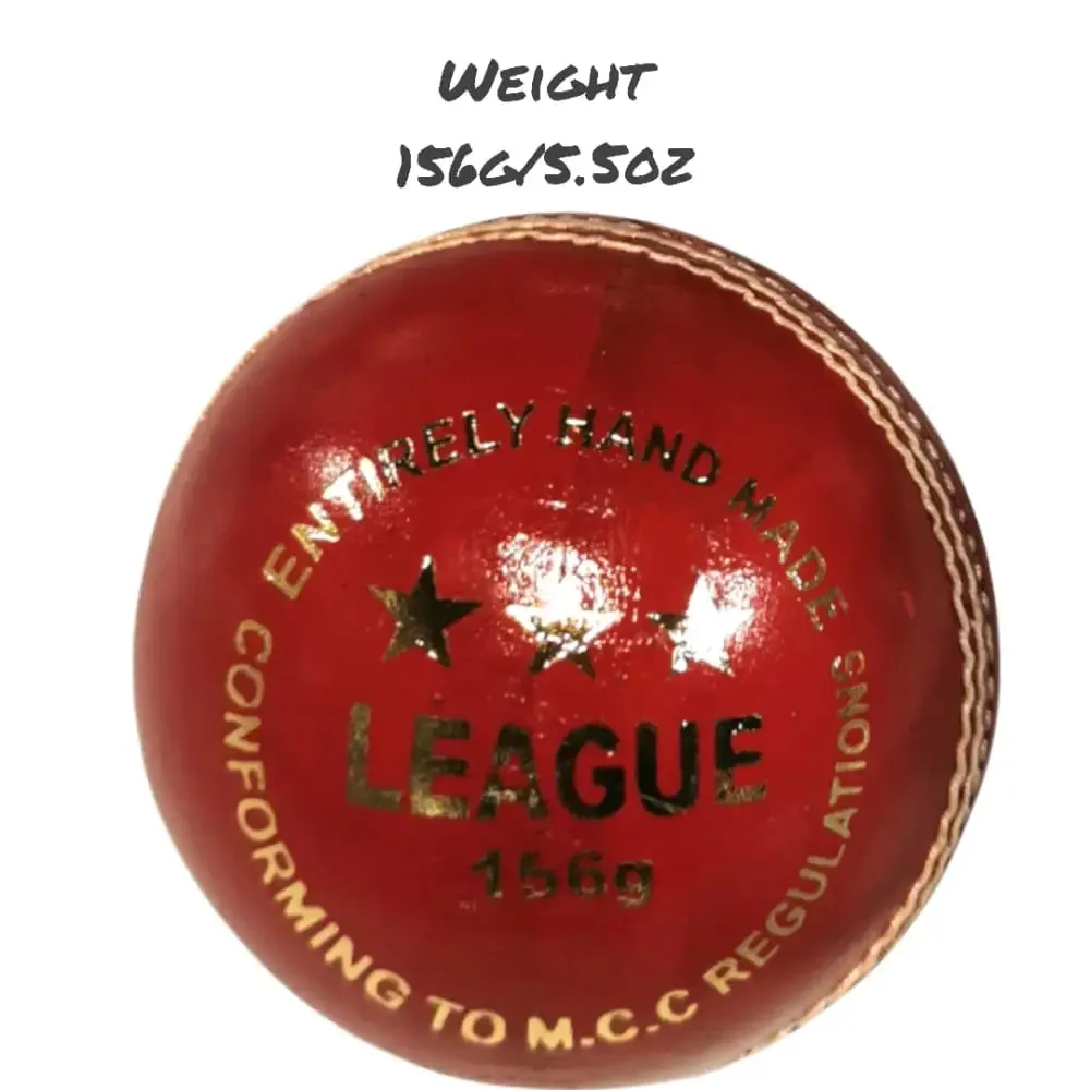 Bratla League Cricket Ball Leather Hard Ball Hand Stitched Pack of 6 Senior 156g