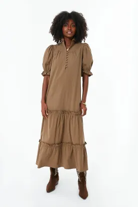 Chestnut Brown Selena Maxi Dress