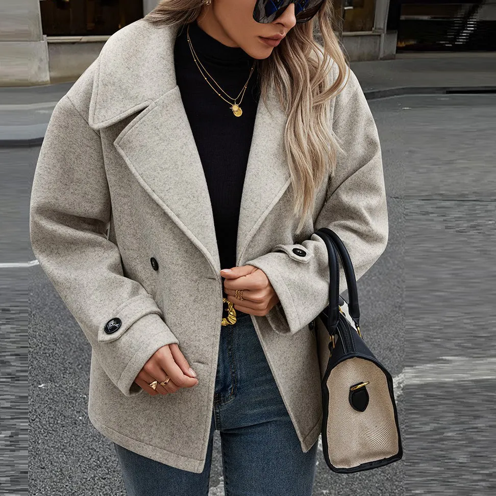 Classic Woolen Lapel Coat