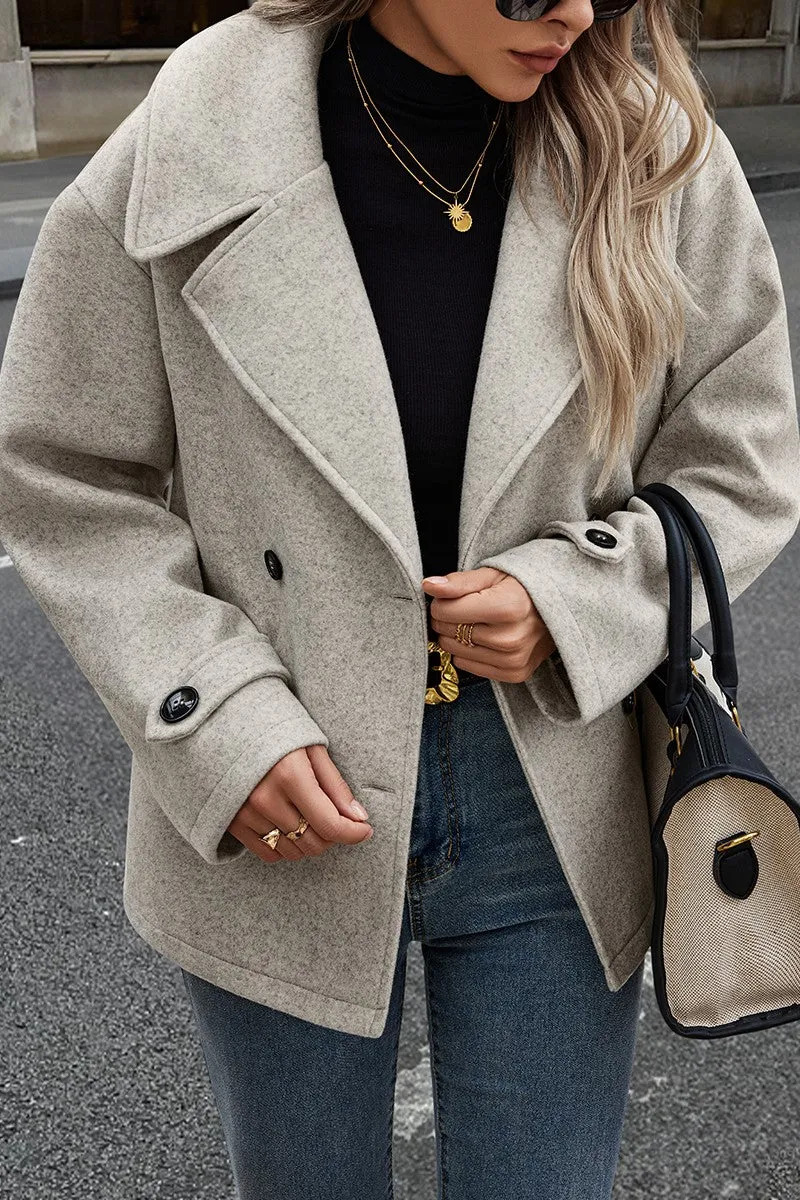 Classic Woolen Lapel Coat