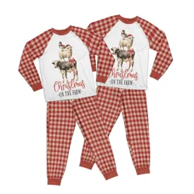 Country Christmas on the farm Kid Pajamas Set Matching