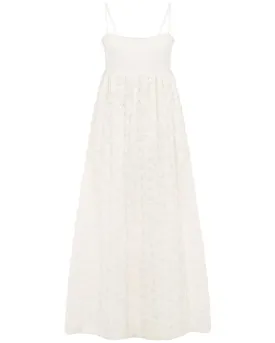 Cream Embroidered Iggy Midi Dress