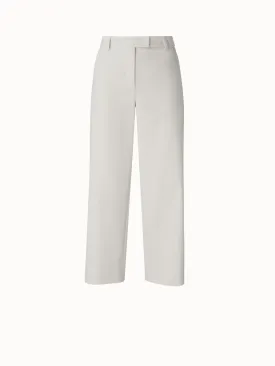 Cropped Cotton Silk Double Face Wide Leg Pants