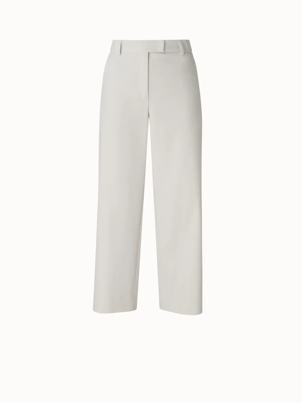 Cropped Cotton Silk Double Face Wide Leg Pants