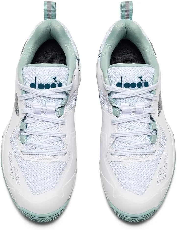 DIADORA Women`s Blushield Torneo 2 Clay Tennis Shoes White/Legion Blue