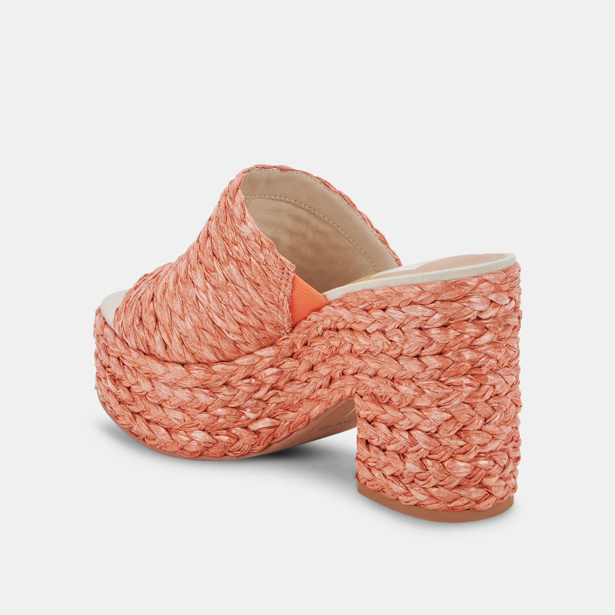 ELORA HEELS ORANGE RAFFIA