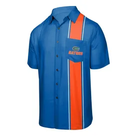 Florida Gators NCAA Mens Bowling Stripe Button Up Shirt