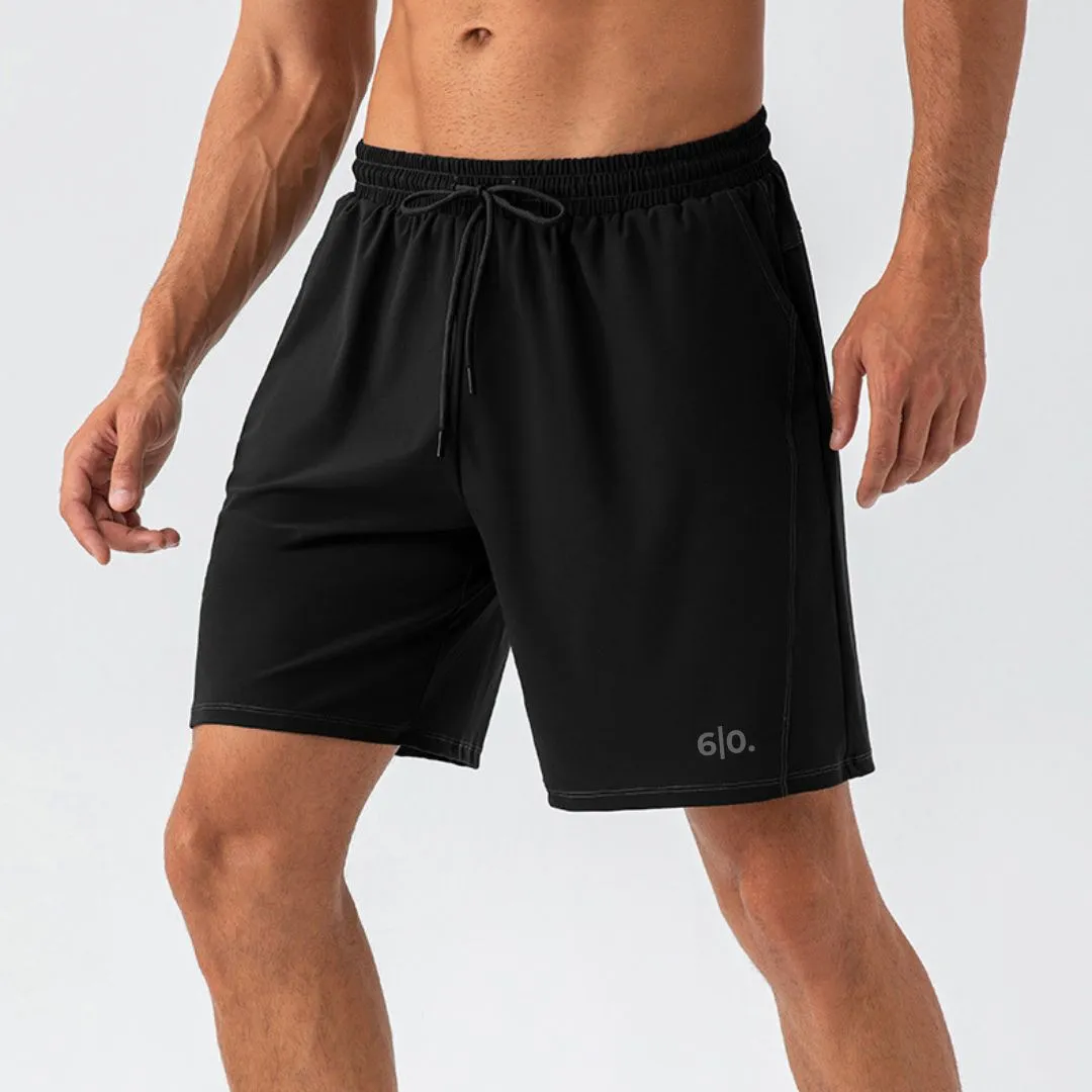 Green straight design padel shorts for men