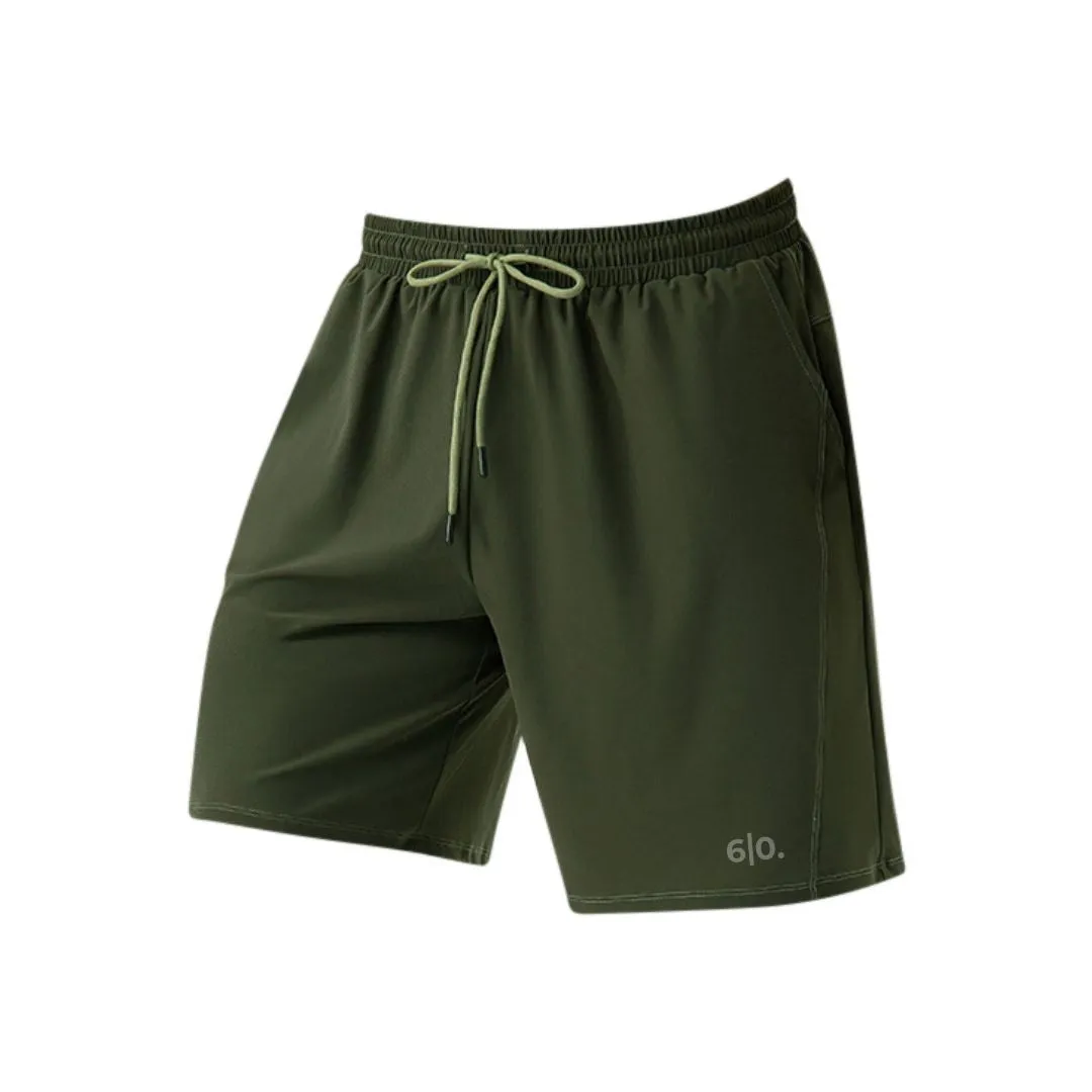 Green straight design padel shorts for men