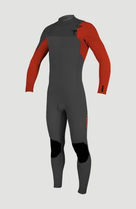 Hyperfreak 4/3mm  Chest Zip Full Wetsuit | RAVEN/RAVEN/FIRE RED