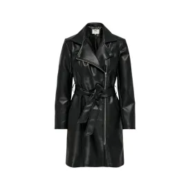 Jacqueline De Yong Black Polyethylene Jackets & Coat