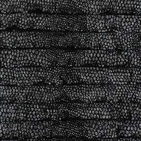 Just Black-Silver Spots Foil Printed Stretch Poly Ruffle Knit Fabric