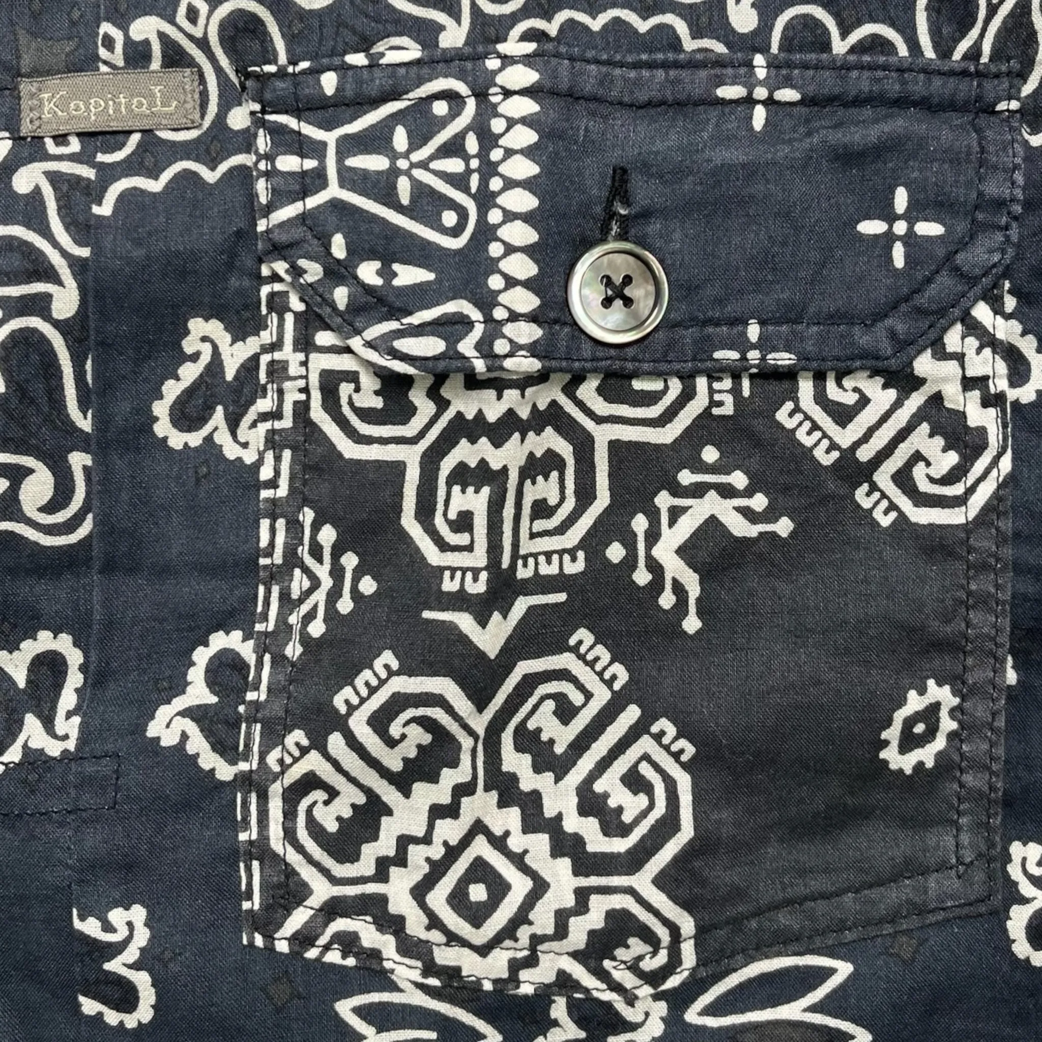 Kapital Bandana Patchwork Button Up Black Pre-Owned