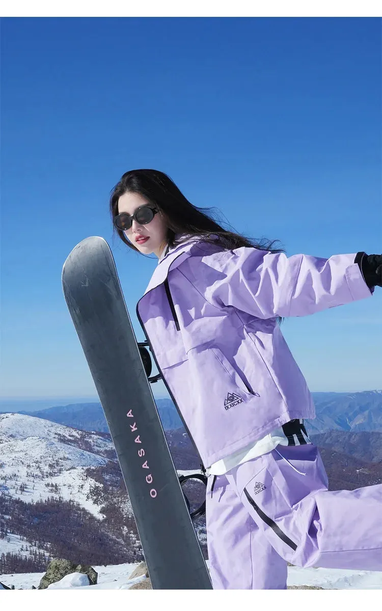 MATYUSAO Winter Plus-Size Microfiber Jacket & Pants Set For Ski / Snowboard