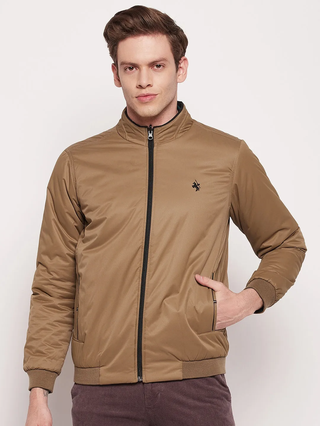 Men Khaki Reversible Jacket