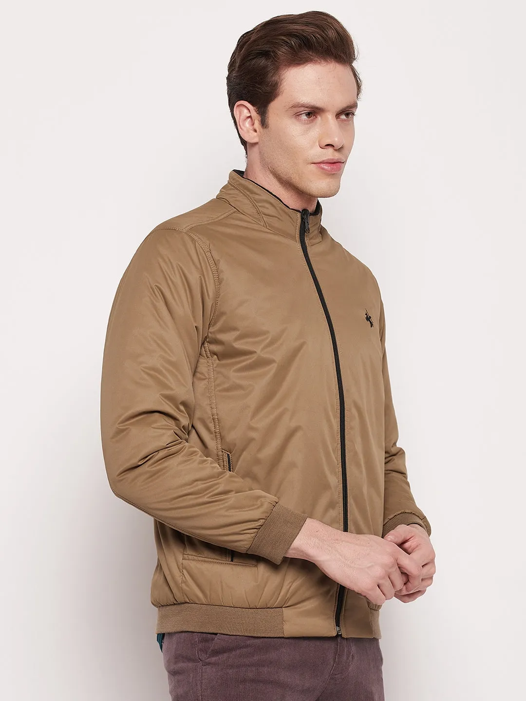 Men Khaki Reversible Jacket