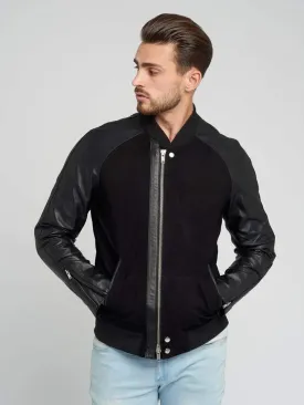 Mens Black Suede Leather Jacket