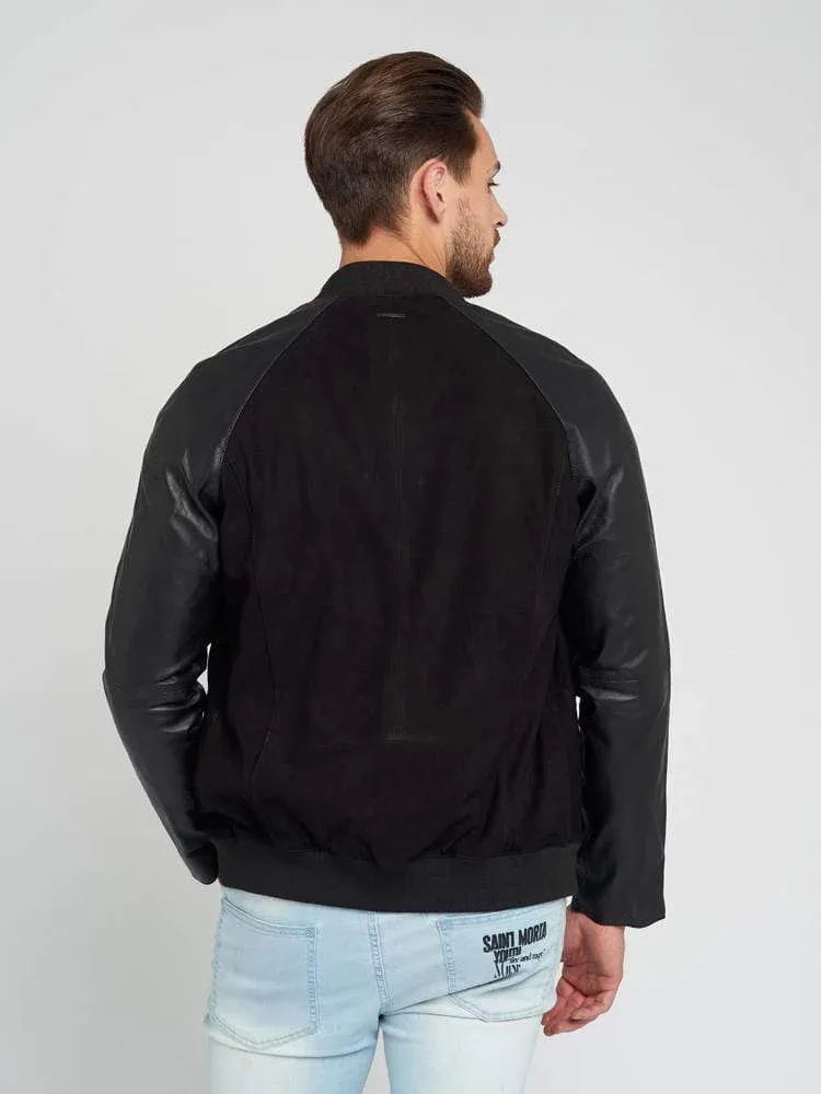 Mens Black Suede Leather Jacket