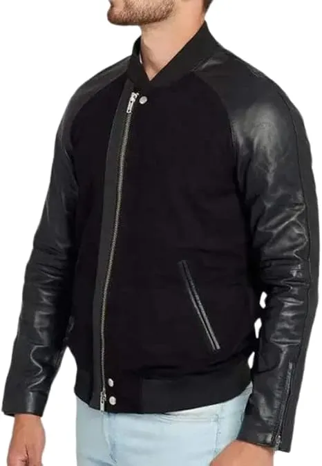 Mens Black Suede Leather Jacket