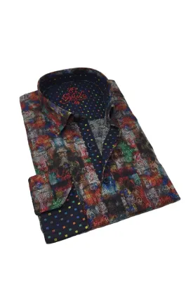 Multi Color Dark Paisley Button Down Shirt