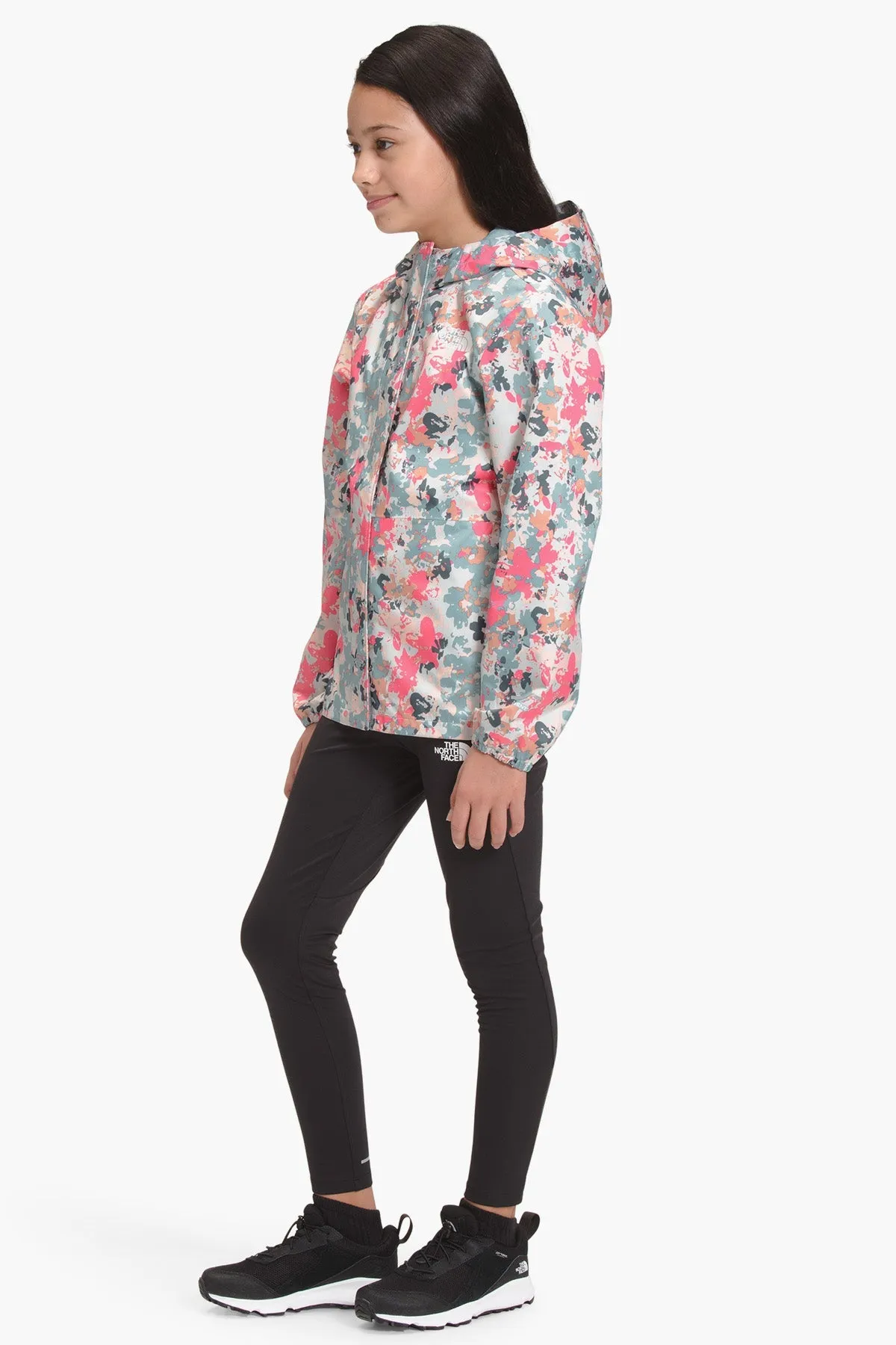 North Face Resolve Reflective Kids Rain Jacket - Tourmaline Floral Camo