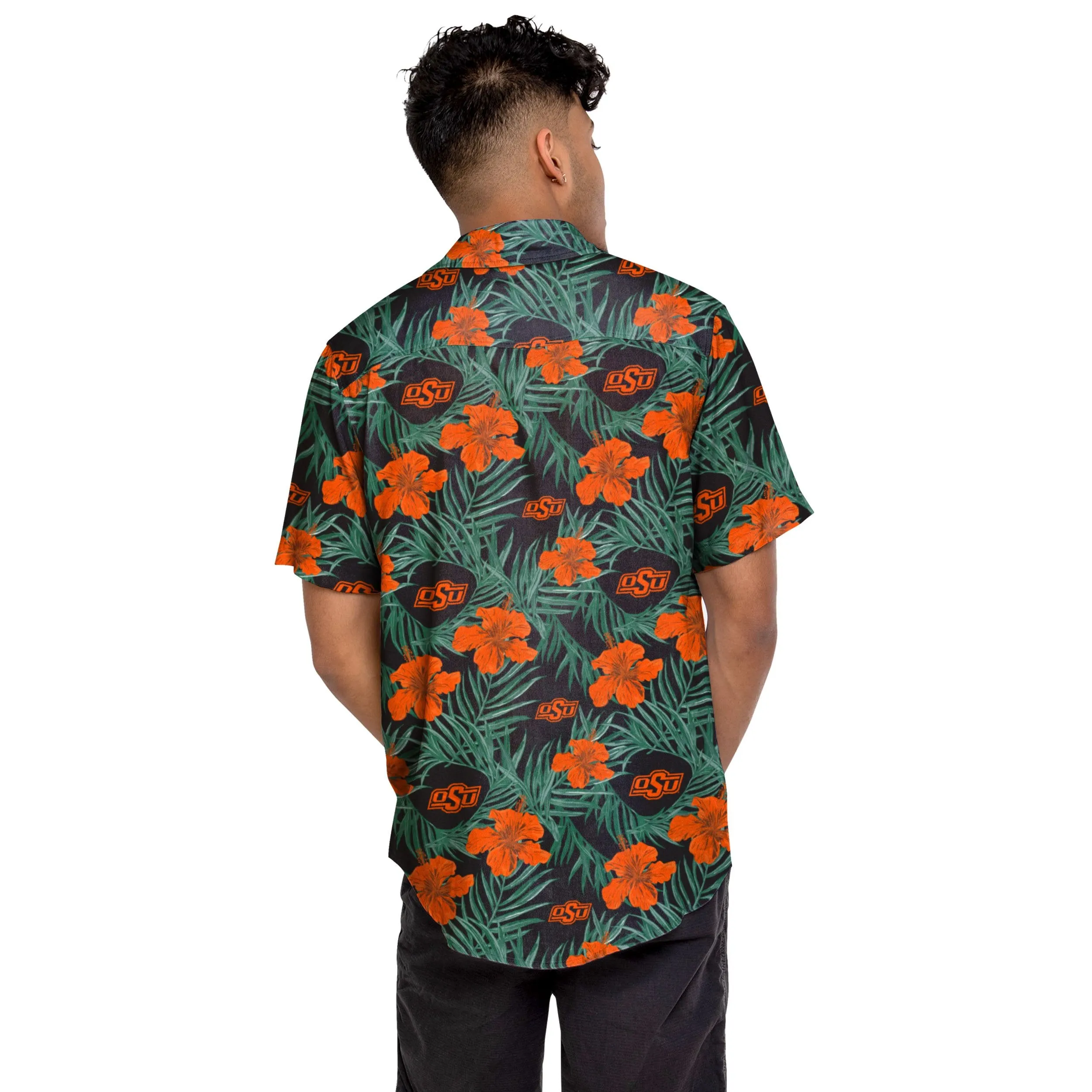 Oklahoma State Cowboys NCAA Mens Hibiscus Button Up Shirt