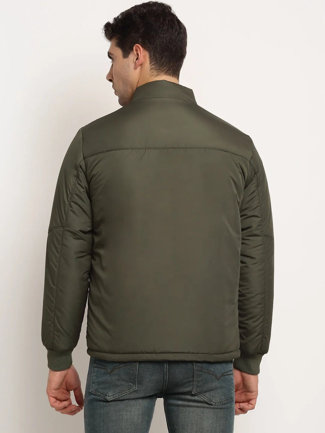 Olive & Navy Blue Men's Reversible Jacket