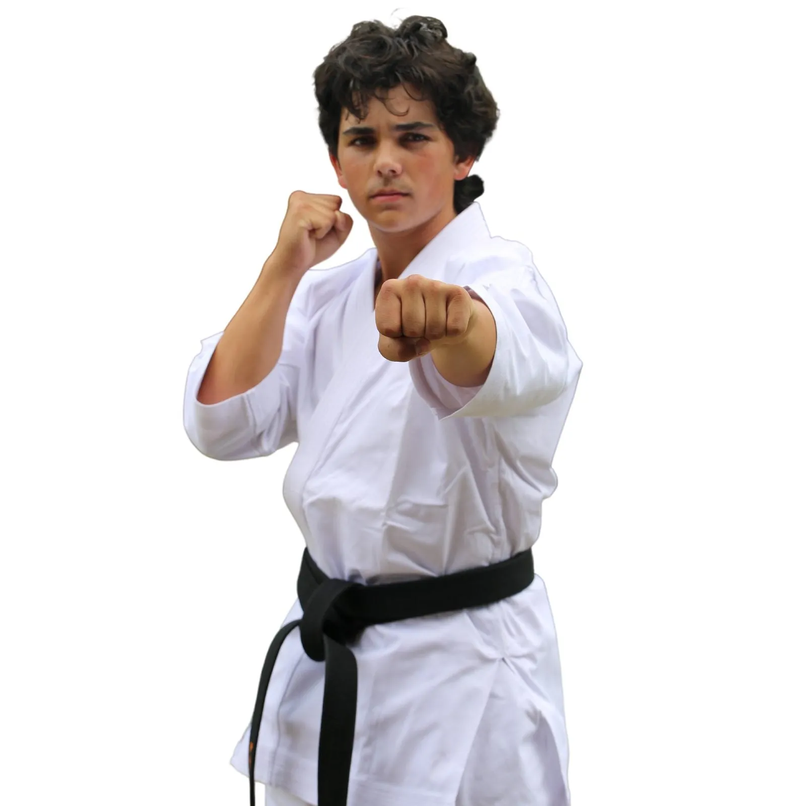 PLAIN WHITE KARATE UNIFORM POLY COTTON-10-OZ