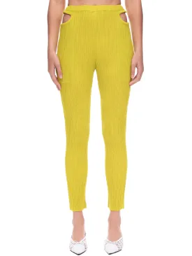 Pleats Cut Out Pants (IM28FF121-52-YELLOW)