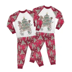 Red and White Christmas Nutcracker Kid Pajamas Set Matching