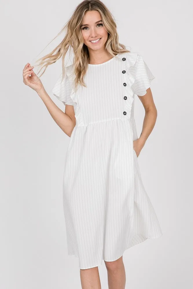 Riley Pinstripe Midi Dress