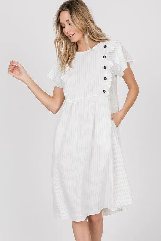 Riley Pinstripe Midi Dress