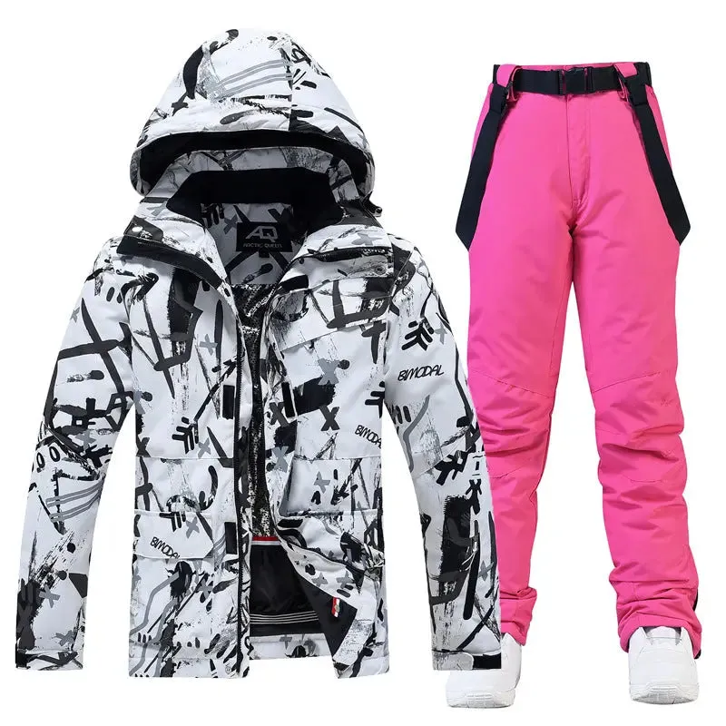 Riuiyele Women's Graffiti Snow Suits