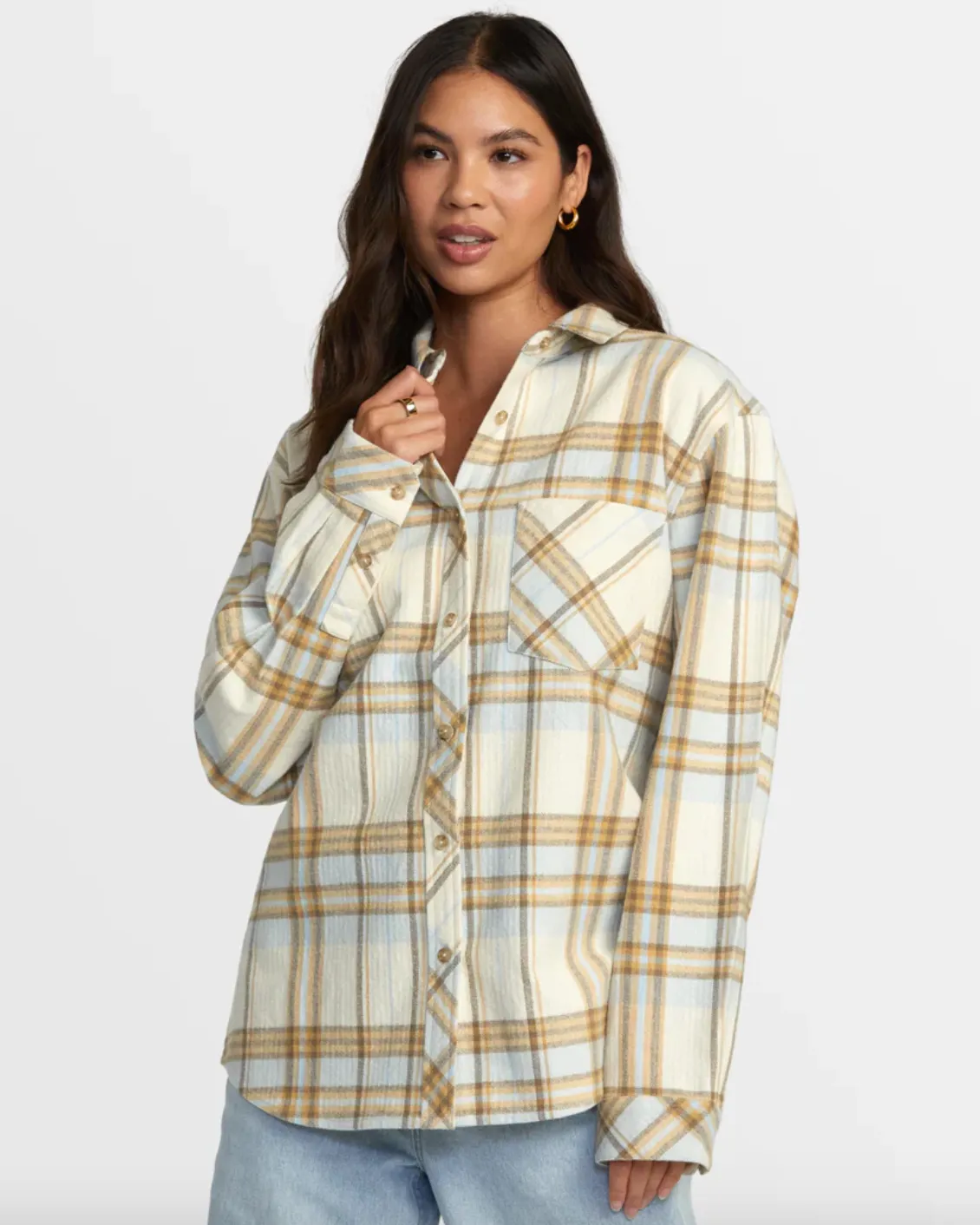 RVCA Womens Breeze Flannel Long Sleeve Shirt