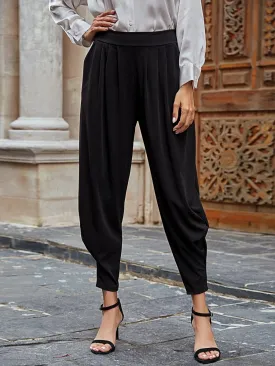 Slant Pockets Cropped Harem Pants