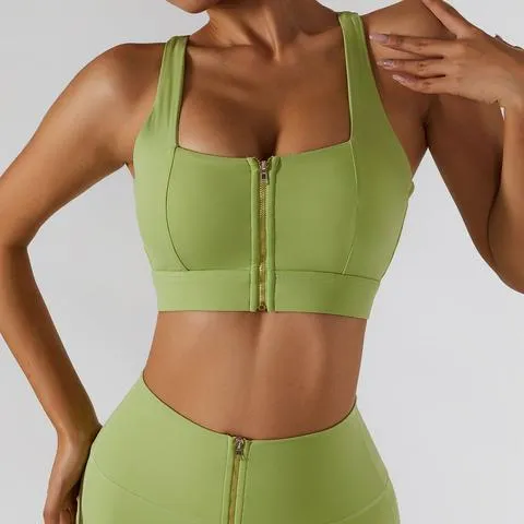 Sporty front Zip Sports Bra