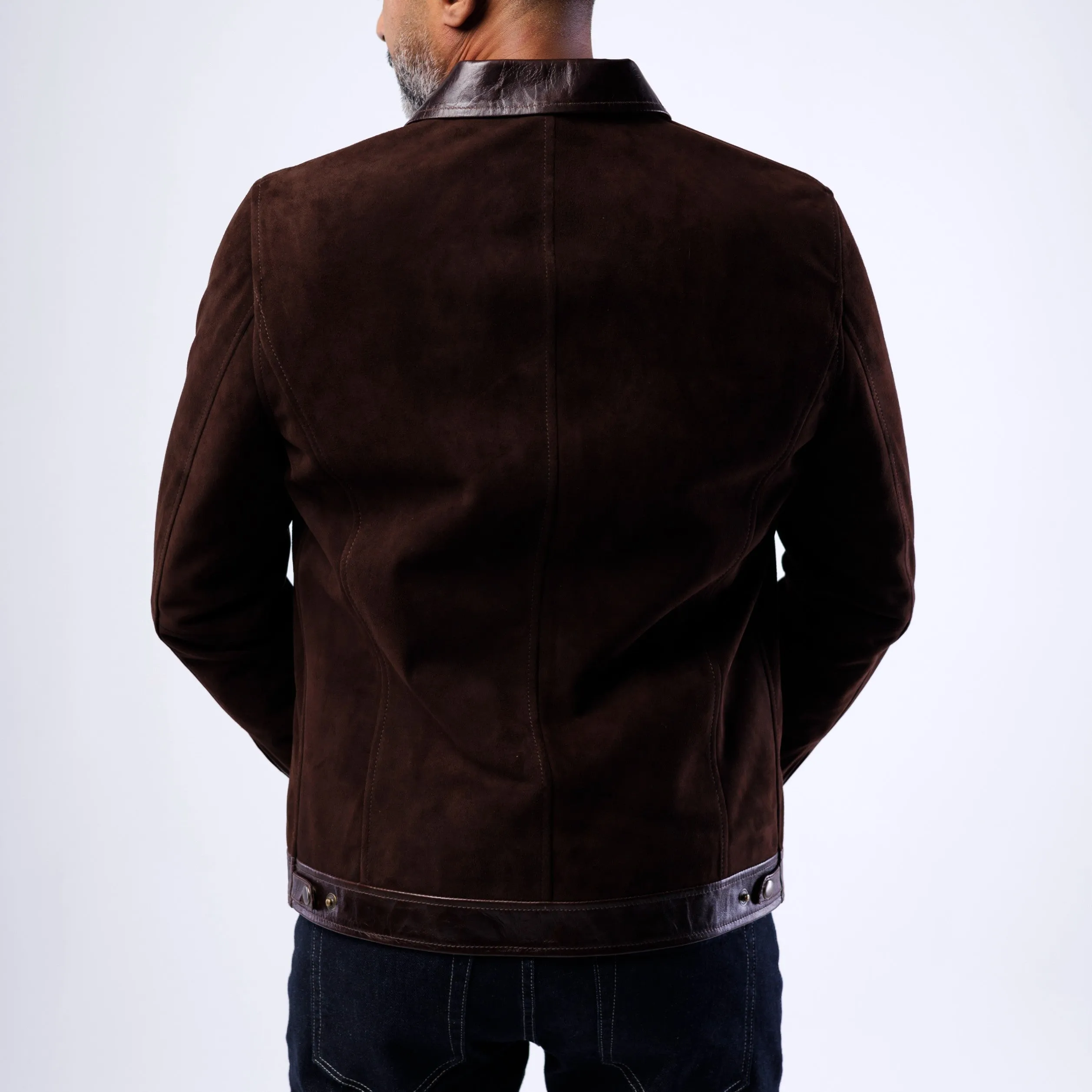 SUEDE LEATHER DETAILED BLOUSON JACKET