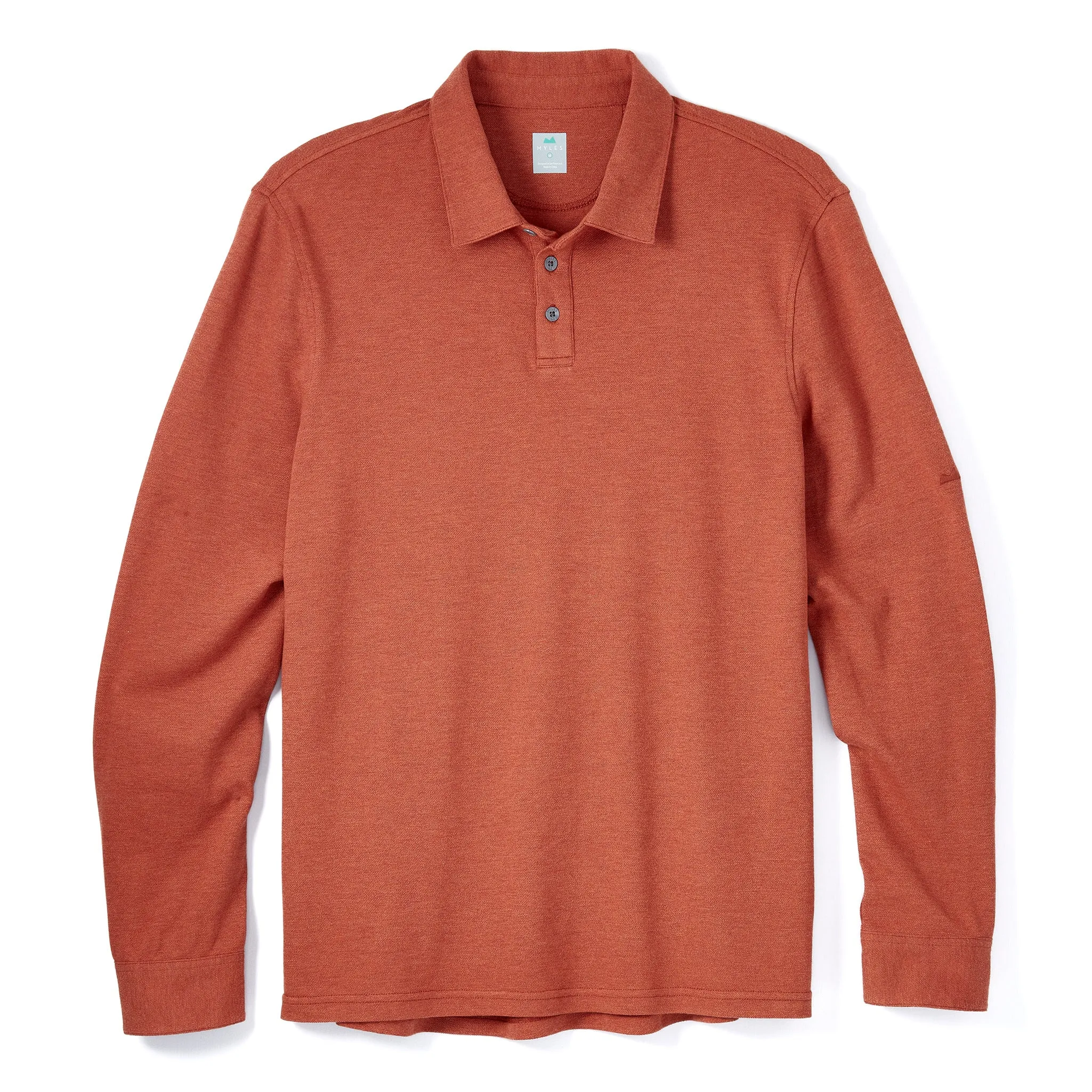 Tour Polo Long Sleeve in Heather Sequoia