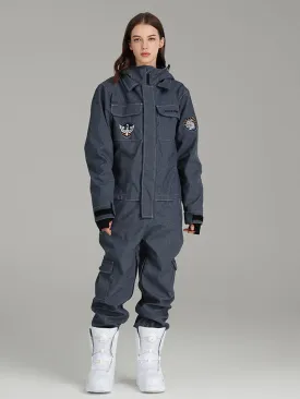 Unisex Denim Outdoor Cargo Snowboard Jumpsuits