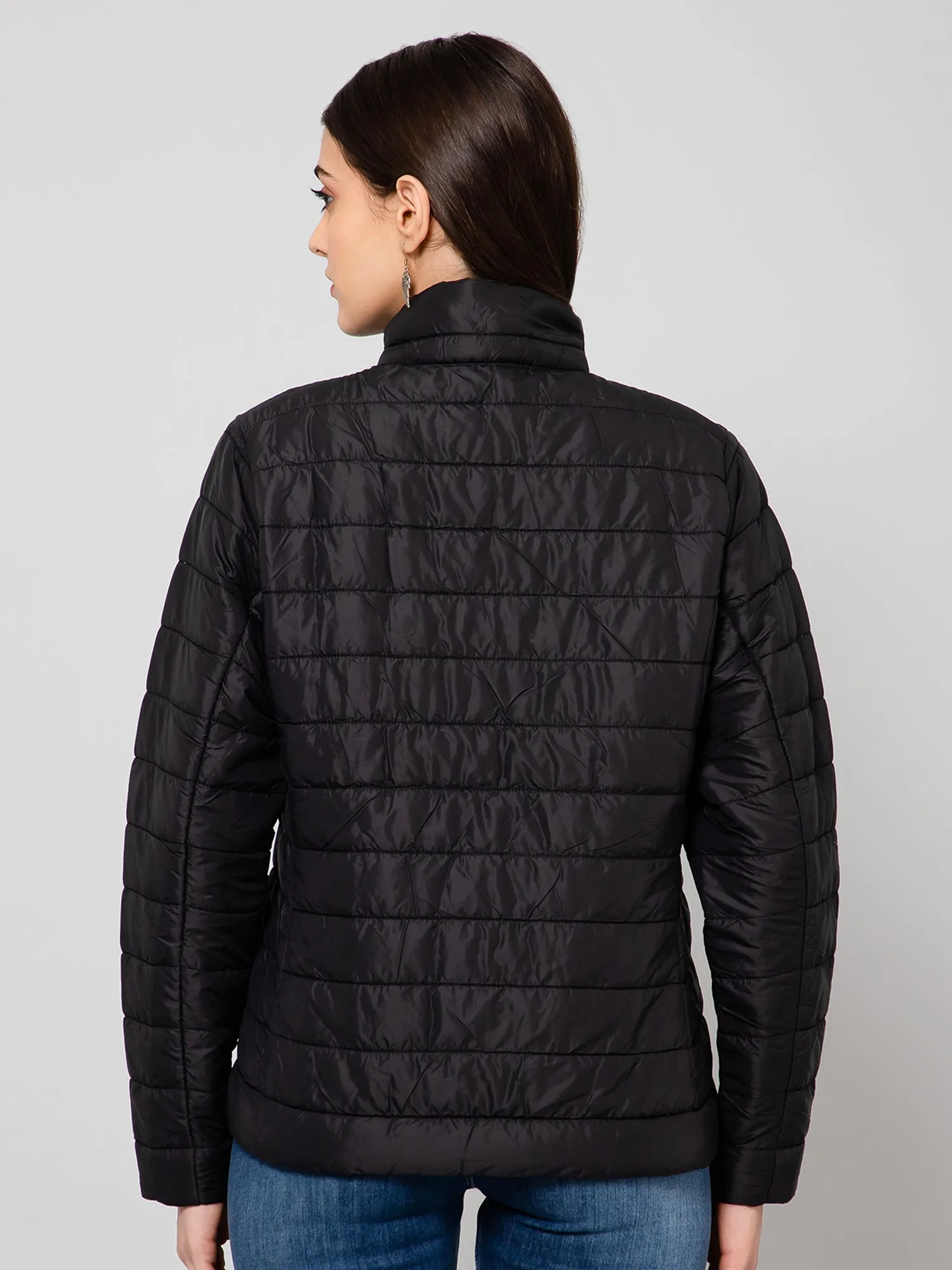 Women's Casual  Black Quilted  Jacket